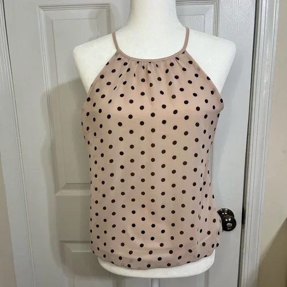Express Fully Lined, Blush & Black Polka Dot Tank - Picture 1 of 7